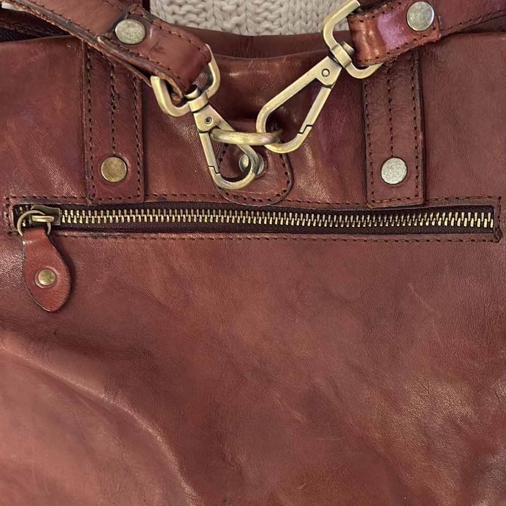 BROWN LEATHER BAGPACK - Picture 3 of 11